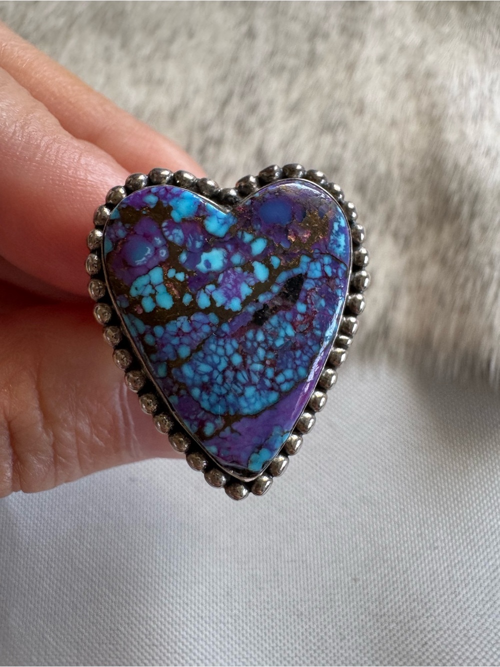 Purple Mojave Heart Ring